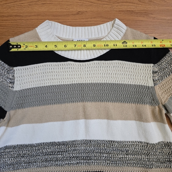 Akris‎ Punto Women's Sz Med Jacquard Cotton Sweater Old Money Minimalist Luxury - Picture 8 of 10